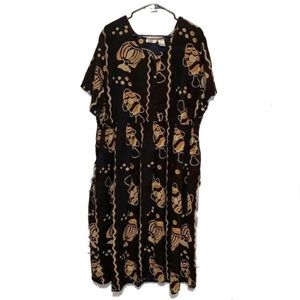3X Boho gold fish dress with pockets!!!